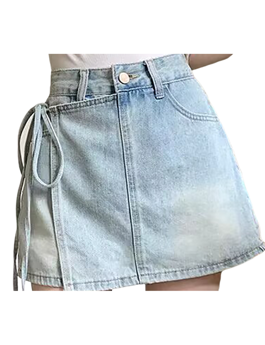Corduair Retro Skorts for Women Vintage Chic Tie-Waist Mini Skorts