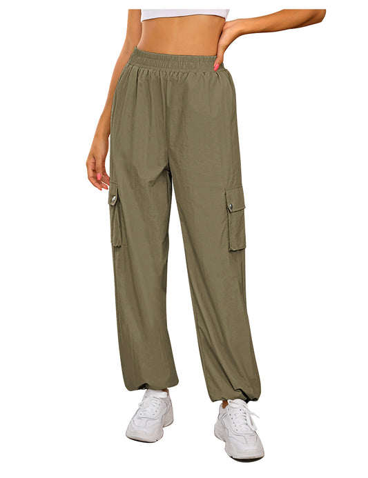 Corduair Cargo Pants for Women High Elastic Waist Durable Baggy Trousers